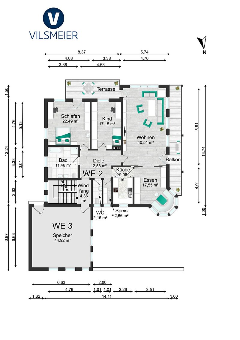 Grundriss 1.Obergeschoss