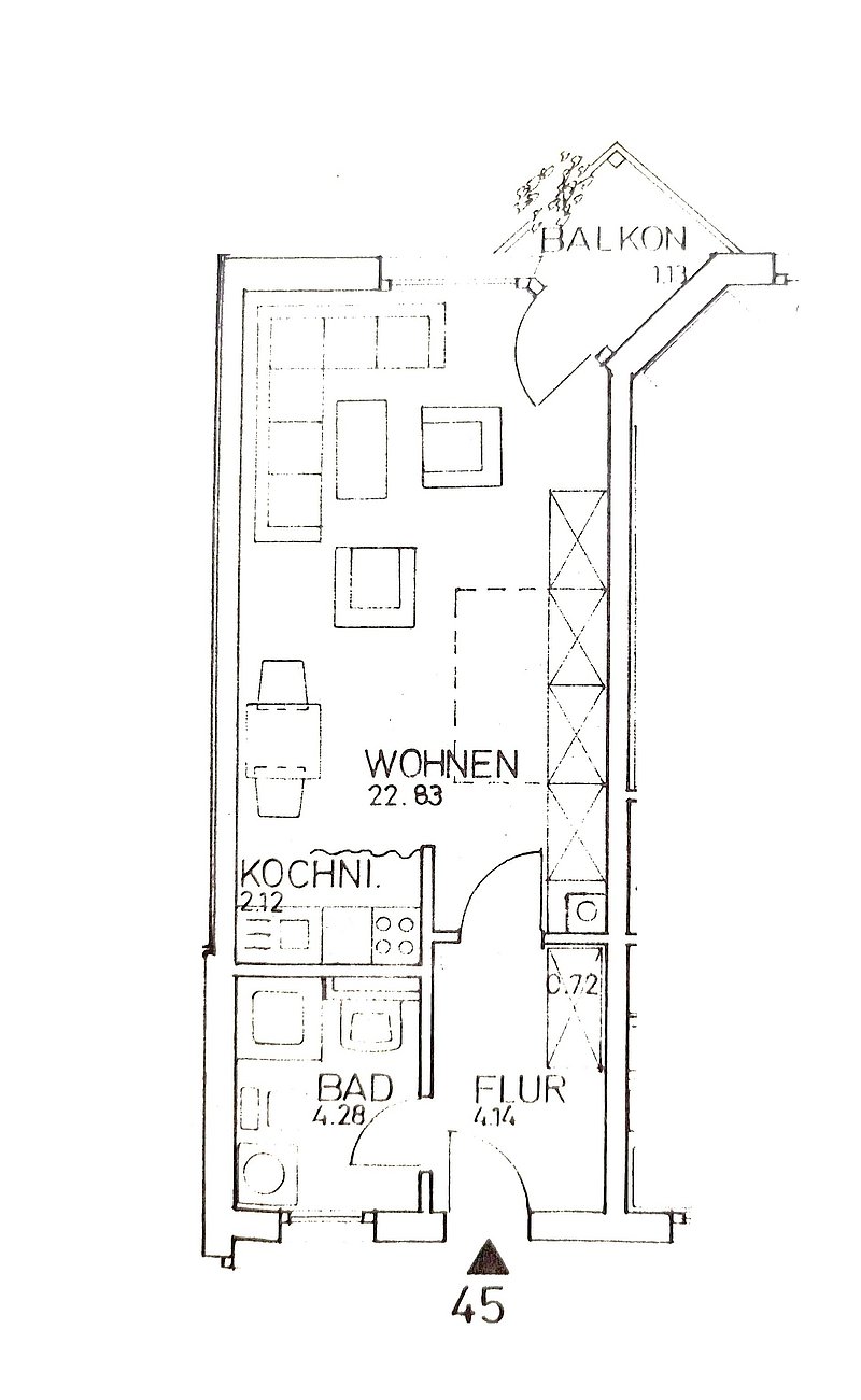 Grundriss WE 45