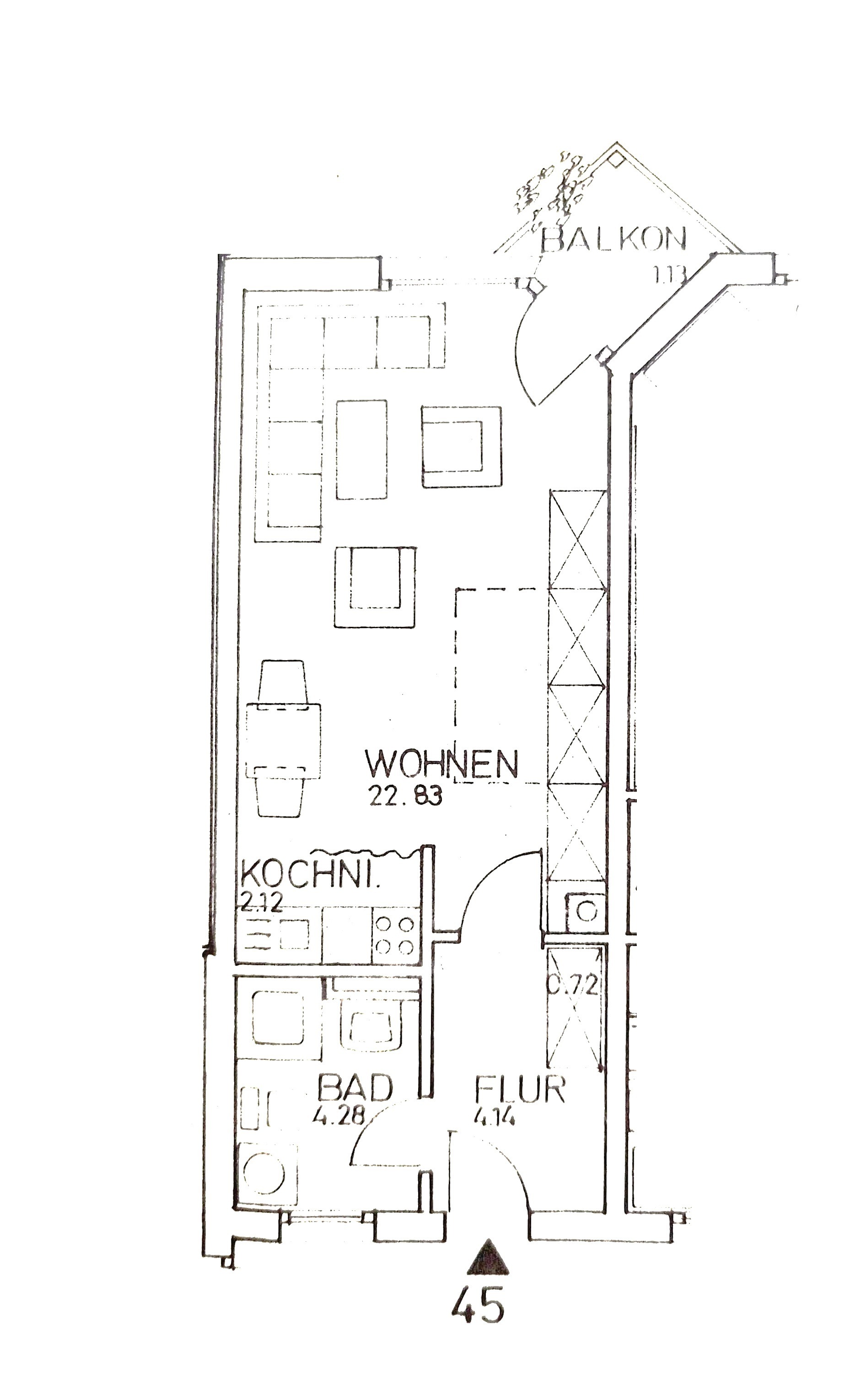 Grundriss WE 45